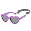 Hycredi Baby Heart Shaped Sunglasses - with Strap Adjustable Polarized Shades for Newborn Infant Age 0-24 Months - (Purple/Gray) view 1