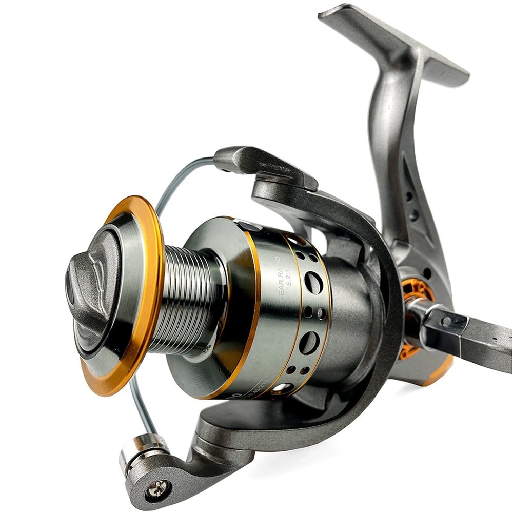 HNGM Fishing reel Rotating Fishing Reel 5.2:1 Transmission Ratio 13BB Ball Bearing 10KG Maximum Pallet 1000-7000 (Spool Capacity : 6000 Series)