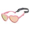 Hycredi Baby Heart Shaped Sunglasses - with Strap Adjustable Polarized Shades for Newborn Infant Age 0-24 Months - (Pink/Pink Mirrored) view 1