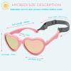 Hycredi Baby Heart Shaped Sunglasses - with Strap Adjustable Polarized Shades for Newborn Infant Age 0-24 Months - (Pink/Pink Mirrored) view 4