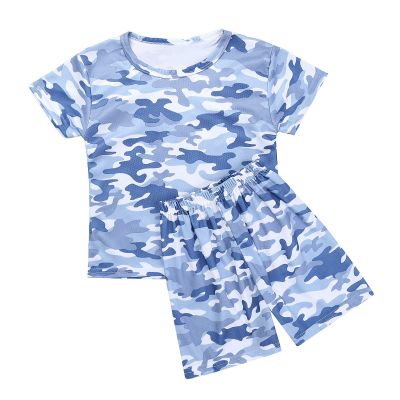 Kaerm Kids Boys Girls Athletic Sportwear Breathable T-Shirts Top with Short Bottoms Summer Casual Clothes Outfits Nave Blue 18-24 Months