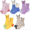 Hzcojulo Kids Toddler Big Little Girls Fashion Cotton Crew Cute Socks -5 Pairs Gift Set,Multicolor-CatsB,Shoe size 10.5-13/M/5-7 Years view 1