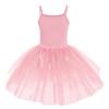 Toddler Kids Girls Sequins Camisole Ballet Dance Dress Glitter Feather Tutu Skirted Leotard Dress Shiny Princess Ballerina Dancewear Gymnastics Stage Performance Party Costume Pink 9-10 Years view 2