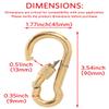 PROND Locking Carabiners, Heavy Duty Carabiner, 316 Stainless Steel Screw Lock Carabiner Hooks (Gold - 2PCS) (Gold - 2PCS) view 2