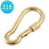 PROND Locking Carabiners, Heavy Duty Carabiner, 316 Stainless Steel Screw Lock Carabiner Hooks (Gold - 2PCS) (Gold - 2PCS) view 4