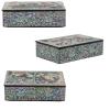 February Mountain Mother of Pearl Trinket Box Organizer for Business Cards, Jewelry or Keys - Small Wooden Box Inlaid - Gifts for Women and Men Ideal for Gifts and Keepsakes (Crane with Pine Tree) view 4
