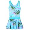 BAOHULU Toddler Girls Swimsuit One Piece Cute Floral Dress Swimwear 3-8 Years S363_CyanCocoTree_116/122 view 2