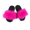 Auhoho Girls Faux Fur Slippers Indoor Outdoor Furry Slides Colorful Beach Sandals Shoes 9 M US Toddler,Rose view 1