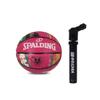 Spalding Marble Pink Women Basketball Ball Size 6 with Ball Inflating Air Pump view 1