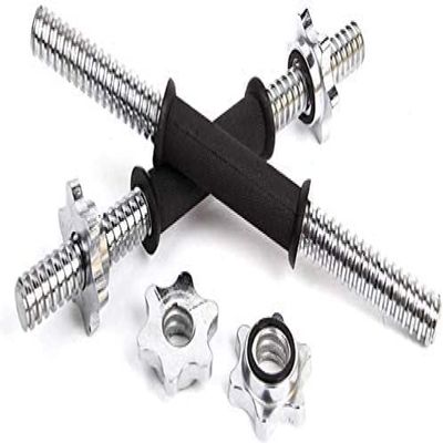 YRHH 1 Pair Dumbbell Handles, Dumbbell Bar,Adjustable Chrome Threaded Dumbbells Bar - 1" Diameter Center - for Weightlifting Fitness and Training-38cm