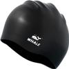WHALE Extra Large Swim Cap for Women Men, Durable Silicone Swimming Hat with Ear Protection, Unisex Adults Bath Swimming Caps for Long Thick Curly Hair & Dreadlocks Braids Weaves Afro Hair (Black) view 1