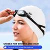 WHALE Extra Large Swim Cap for Women Men, Durable Silicone Swimming Hat with Ear Protection, Unisex Adults Bath Swimming Caps for Long Thick Curly Hair & Dreadlocks Braids Weaves Afro Hair (Black) view 3