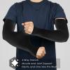 Achiou Arm Sun Sleeves Compression UV Protection Cooling for Men Women Summer Sunblock Basketball Football, Cover Arms Tattoo view 2