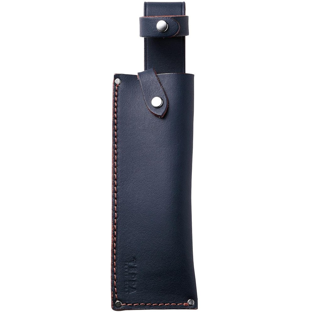 TEPPA 14028 Outdoor Camping Bonfire Hatchet, Awa, Dedicated Leather Case (Waist Sheath), Indigo, Made in Japan