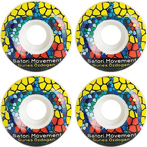 Satori Movement Gunes Ozdogan Stain Glass White Skateboard Wheels - 52.5mm 80d (Set of 4)