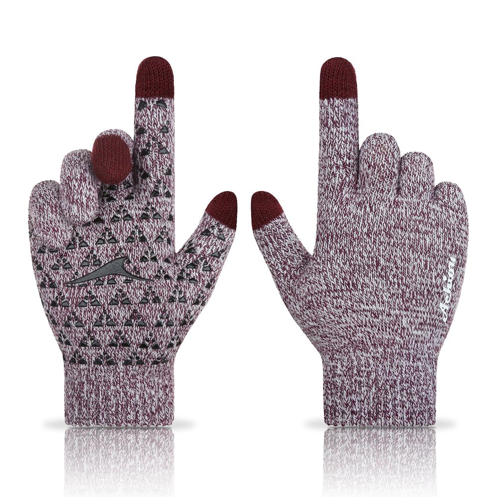 Achiou Winter Gloves, Glove for Men Women, Upgraded Touch Screen Texting Warm Running with Thermal Soft Knit Lining
