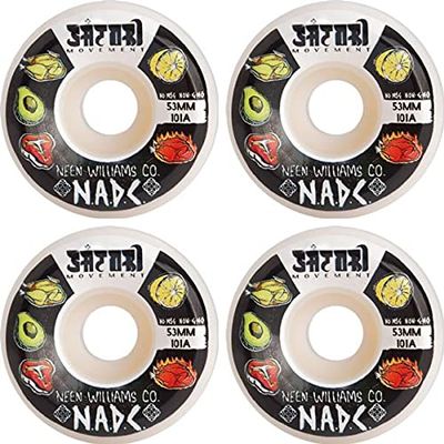Satori Movement Neen Williams NADC White Skateboard Wheels - 53mm 101a (Set of 4)
