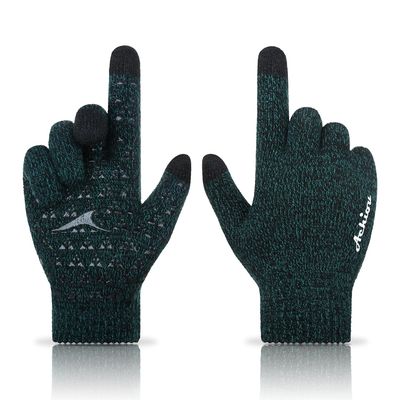 Achiou Winter Gloves, Glove for Men Women, Upgraded Touch Screen Texting Warm Running with Thermal Soft Knit Lining