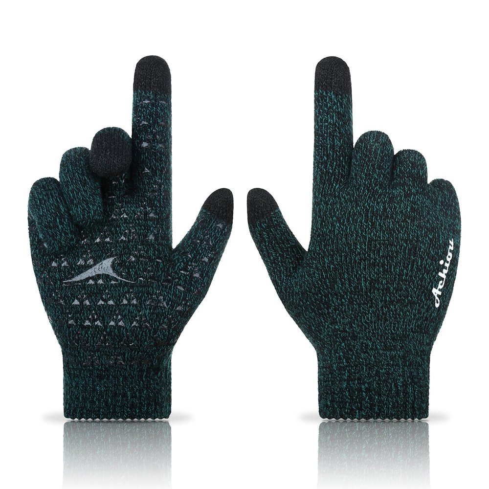 Achiou Winter Gloves, Glove for Men Women, Upgraded Touch Screen Texting Warm Running with Thermal Soft Knit Lining