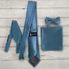 KissTies Pre-Tied Kids Bow Ties Dusty Blue Satin Boys Bowtie + Gift Box view 2