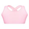 Kaerm Kids Girls Criss Cross Athletic Racerback Crop Top Hip Hop Jazz Dance Keyhole Vest Cycling Bra Pink 8 view 1