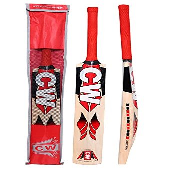 CW HI TECH Kashmir Willow Bat for Men's Full Size Leather Ball Bat Club Season Bats Cork Ball Bat Short Handle Thick Edges