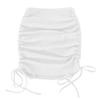 Familyhouse Women's Ribbed Side Ruched Gathered Plain Elasticated Stretch Bodycon Mini Skirt High Waist Hip Pencil Skirt (S,White,) view 1