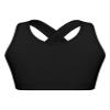 Kaerm Kids Girls Criss Cross Athletic Racerback Crop Top Hip Hop Jazz Dance Keyhole Vest Cycling Bra Black 10 view 1