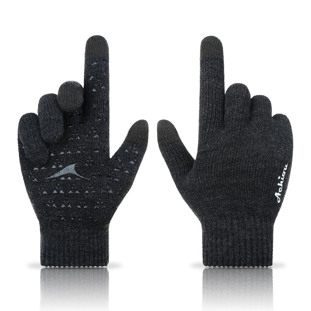 Achiou Winter Gloves, Glove for Men Women, Upgraded Touch Screen Texting Warm Running with Thermal Soft Knit Lining