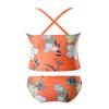 iiniim Kids Girls Criss Cross Flounce 2 Piece Bikini Set Tankini Top Underwear Swimsuit Swimwear Orange 4 view 4