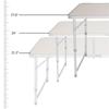 Diviness Aluminum Folding Table Portable Camping Table Adjustable Height Lightweight for Party, Beach, Backyard, BBQ, Indoor and Outdoor (47.24 x 23.62 x 21.65-27.56 inches) view 4