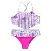 Kaerm Kids Girls Criss Cross Ruffled Tankini Bikini Set Swimwear Cute Cartoon Top with Boyshorts Swimsuit Colorful 2T view 3