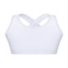 Kaerm Kids Girls Criss Cross Athletic Racerback Crop Top Hip Hop Jazz Dance Keyhole Vest Cycling Bra White 4 view 1