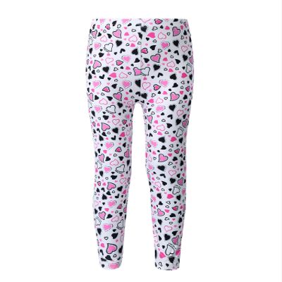 Freebily Girls Stretch Athletic Leggings Kids Soft Floral Elastic Waistband Yoga Pants Ankle Length for Sports Black 5-6