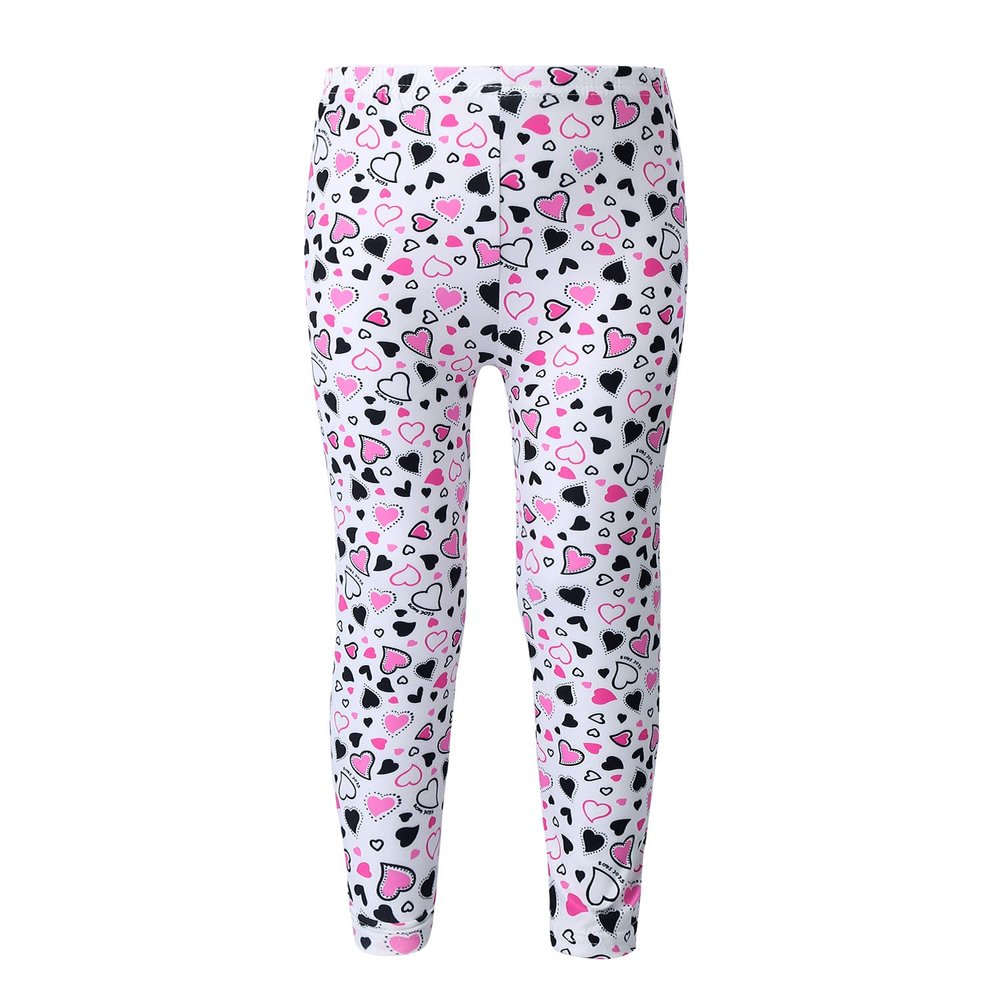 Freebily Girls Stretch Athletic Leggings Kids Soft Floral Elastic Waistband Yoga Pants Ankle Length for Sports Black 5-6