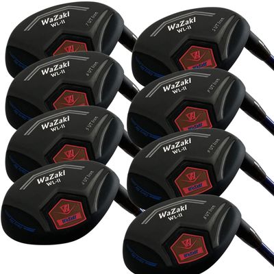 Japan WaZaki Hybrid Iron Set USGA R A Rules Golf Club,Whole Black Oil Finish,4-SW,with Covers,WLIIs Blk Ltd Model,Mens Regular Flex,65g Graphite Shaft,Standard Length,Pack of 16
