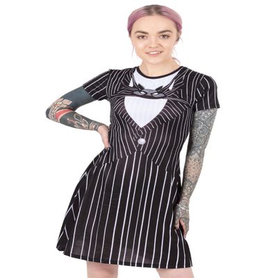 Disney Nightmare Before Christmas Dress Womens Jack Skellington Costume (3X-Large) Black
