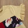 Hzzlokj Toddler Kids Clothing Baby Girls Leopard Print Short Sleeve Tops T-Shirt Ripped Denim Shorts 2Pcs Outfits Clothing Summer Set (Apricot,3-4T,) view 2