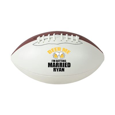 Custom Beer Me I am Getting Married Football (Mid (9 inch), with Base)