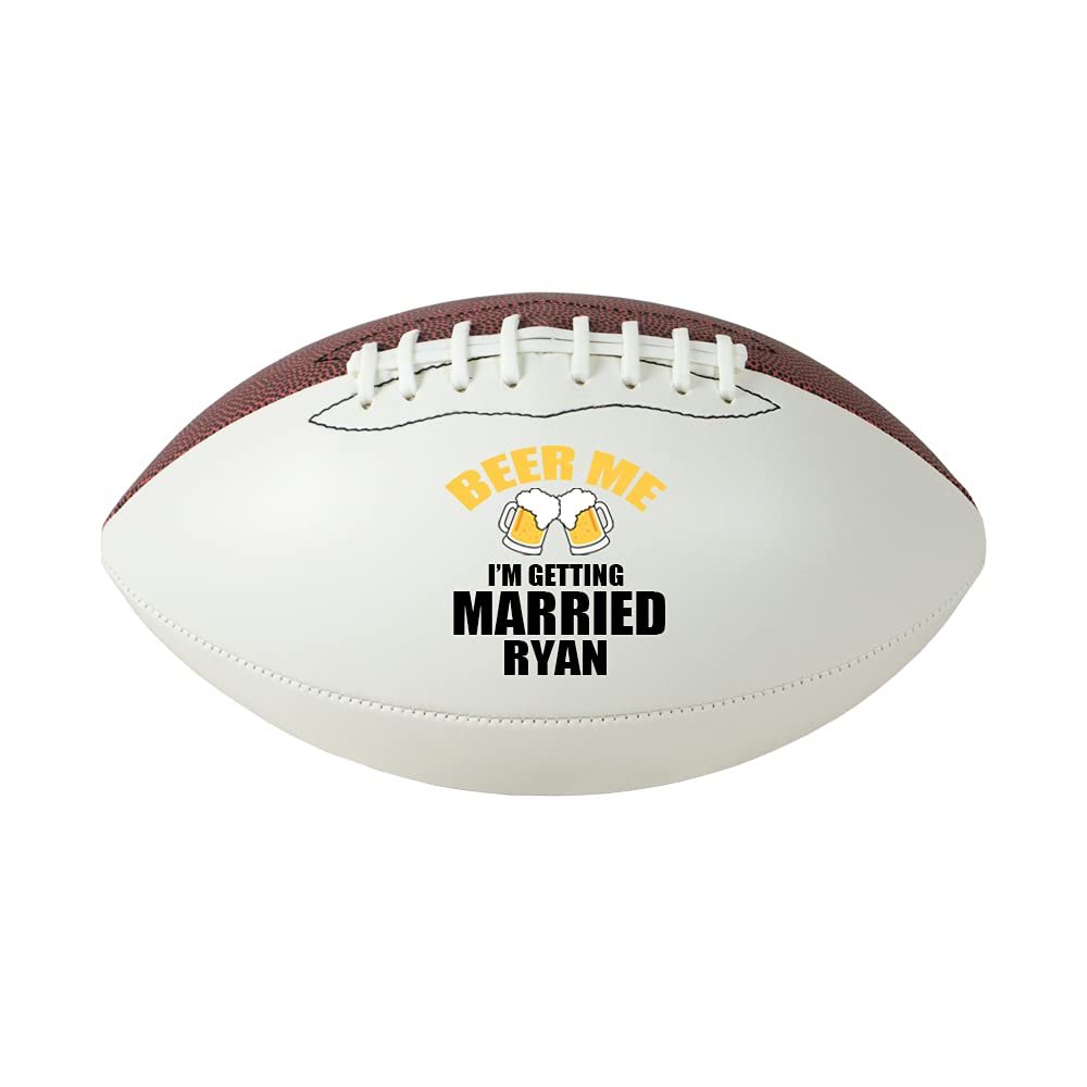 Custom Beer Me I am Getting Married Football (Mid (9 inch), with Base)