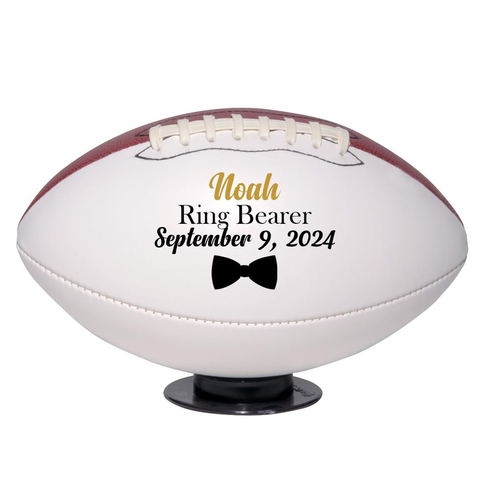 Ballstars Custom Groomsmen and Best Man Football Mid-Size 9 Inch Without Base | Official Size 3 | for Wedding, Bridal Party, Bachelor