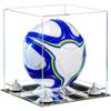 Better Display Cases Acrylic Display Case for Collectibles, Full Size Soccer Ball Display Case,White Risers & Mirror Base, Handcrafted Showcase Box.DIM;9.75" L x 9.75" W x 9.75" H. (B02/A027) view 1