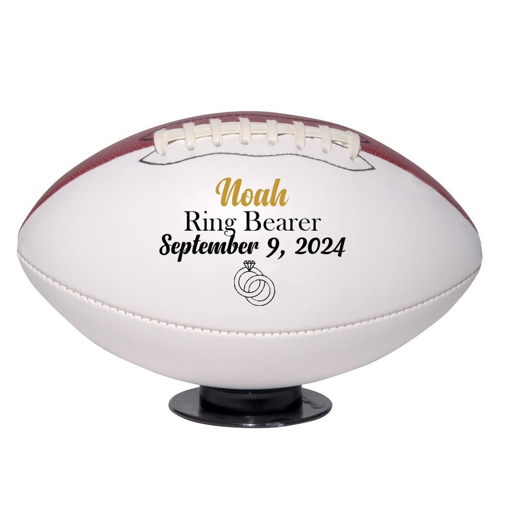 Ballstars Custom Ring Bearer Football (Mid (9 inch), with Base)