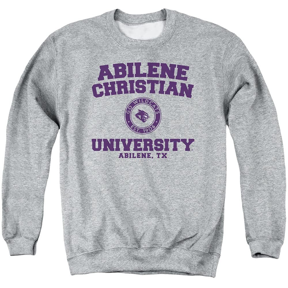 Abilene Christian University Official Circle Logo Unisex Adult Crewneck Sweatshirt,Athletic Heather, 3X-Large