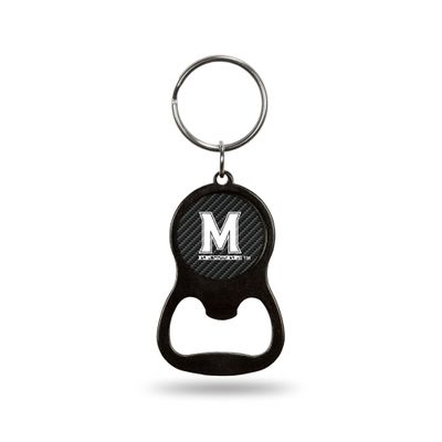 Rico Industries NCAA Maryland Terrapins Carbon Fiber Metal Keychain - Beverage Bottle Opener With Key Ring - Pocket Size