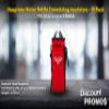 10 Neoprene Water Bottle Drawstring Insulators Pack - Customizable Text, Logo - 12 oz. Longneck, Hook - Red view 4