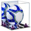 Better Display Cases Acrylic Display Case for Collectibles, Full Size Soccer Ball Display Case,Purple Risers & Mirror Base, Handcrafted Showcase Box.DIM;9.75" L x 9.75" W x 9.75" H. (B02/A027) view 1