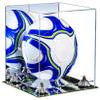 Better Display Cases Acrylic Display Case for Collectibles, Full Size Soccer Ball Display Case, Silver Risers & Mirror Base, Handcrafted Showcase Box.DIM;9.75" L x 9.75" W x 9.75" H. (B02/A027) view 1