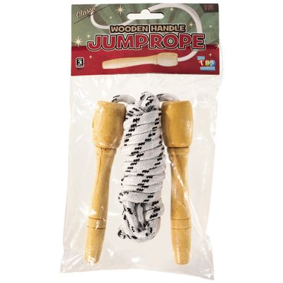 CRAFT COUNTY Wooden Adjustable Soft Skipping Rope Handles - Black Strap