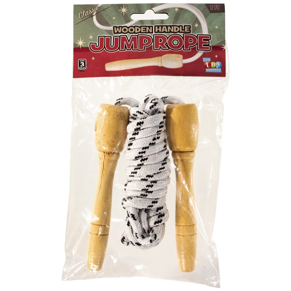 CRAFT COUNTY Wooden Adjustable Soft Skipping Rope Handles - Black Strap